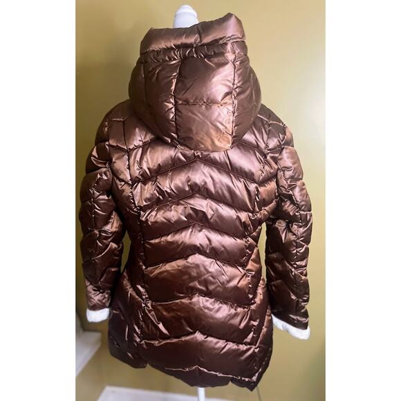 Laundry by Shelli Segal Faux Fur Cuff Hooded Puffer Coat Size Large NWT - Picture 8 of 11